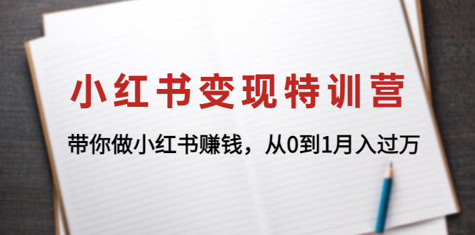 小红书变现特训营：带你做小红书赚钱，从0到1月入过万|52搬砖-我爱搬砖网