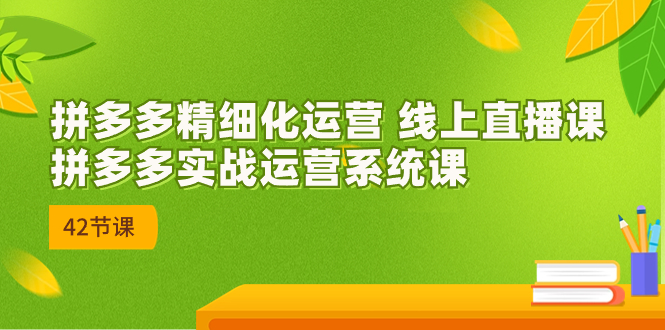 2023年8月新课-拼多多精细化运营 线上直播课：拼多多实战运营系统课-42节|52搬砖-我爱搬砖网