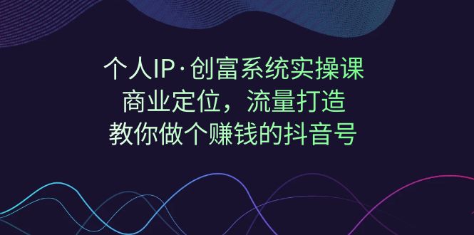 个人IP·创富系统实操课：商业定位，流量打造，教你做个赚钱的抖音号|52搬砖-我爱搬砖网