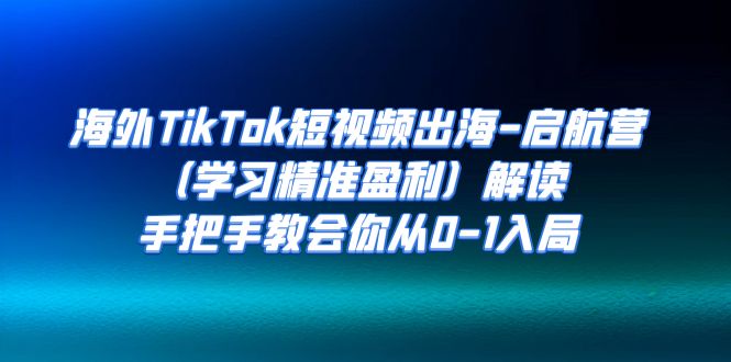 海外TikTok短视频出海-启航营解读，手把手教会你从0-1入局|52搬砖-我爱搬砖网