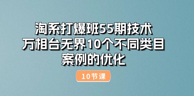 淘系打爆班55期技术：万相台无界10个不同类目案例的优化|52搬砖-我爱搬砖网