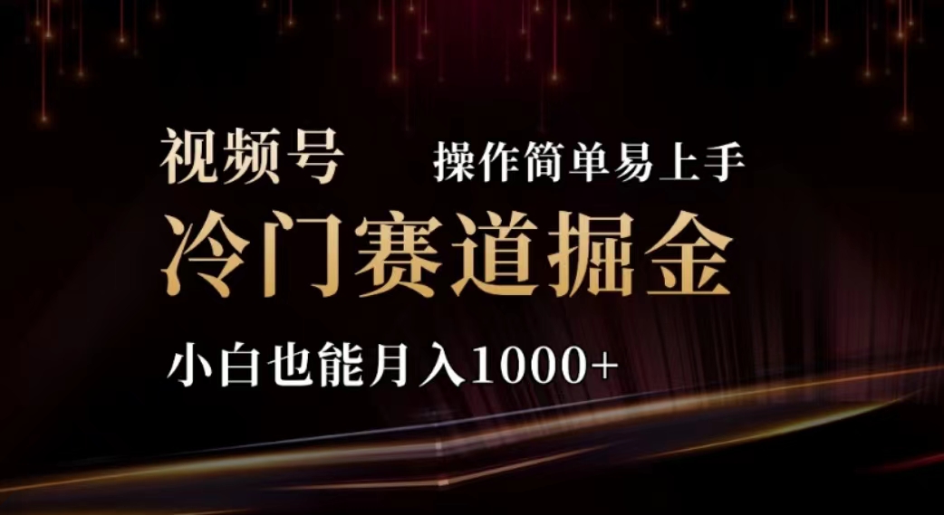 2024视频号冷门赛道掘金，操作简单轻松上手，小白也能月入1000+|52搬砖-我爱搬砖网