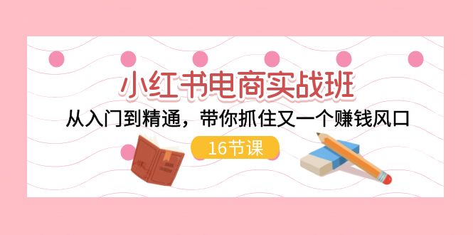 小红书电商实战班，从入门到精通，带你抓住又一个赚钱风口|52搬砖-我爱搬砖网