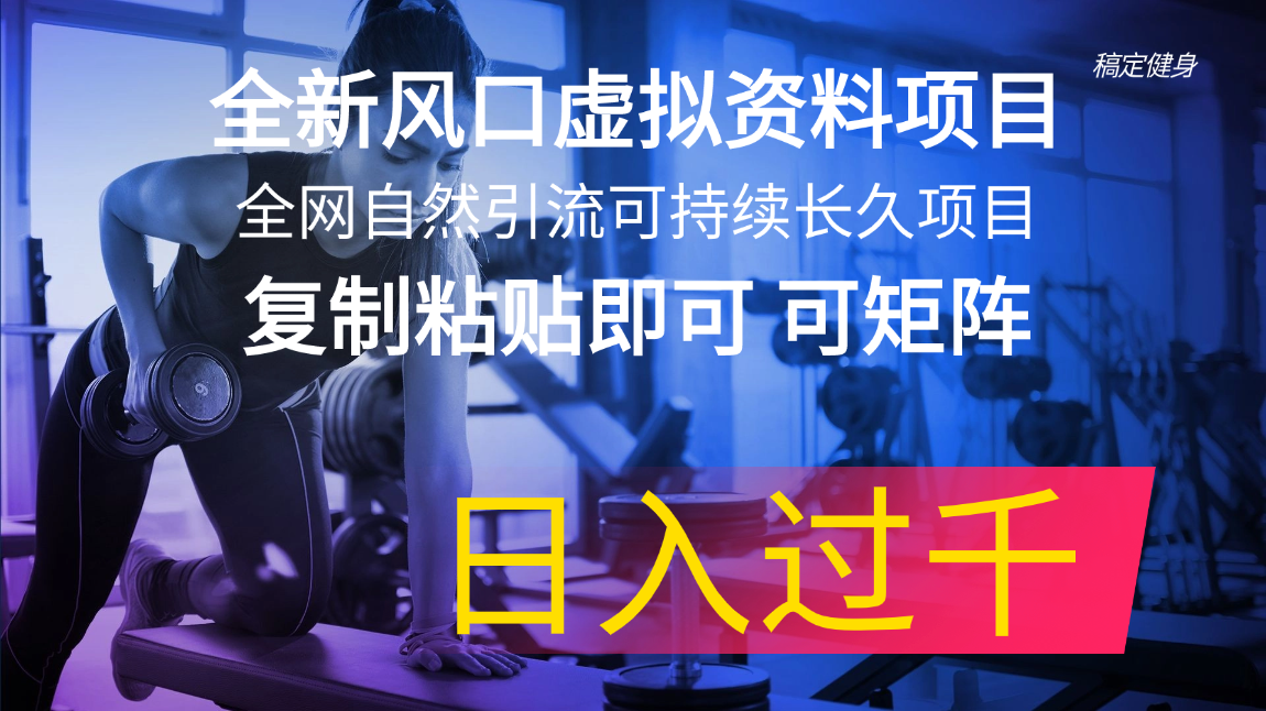 全新风口虚拟资料项目 全网自然引流可持续长久项目 复制粘贴即可可矩阵…|52搬砖-我爱搬砖网