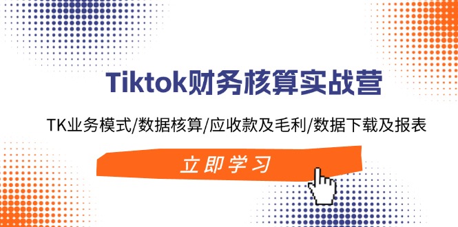 Tiktok财务核算实战营：TK业务模式/数据核算/应收款及毛利/数据下载及报表|52搬砖-我爱搬砖网