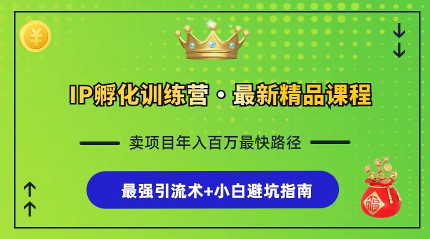 IP孵化训练营，知识付费全流程+最强引流术+小白避坑指南|52搬砖-我爱搬砖网