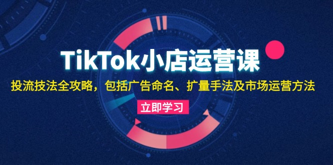 TikTok小店运营课：投流技法全攻略，包括广告命名 扩量手法及市场运营方法|52搬砖-我爱搬砖网