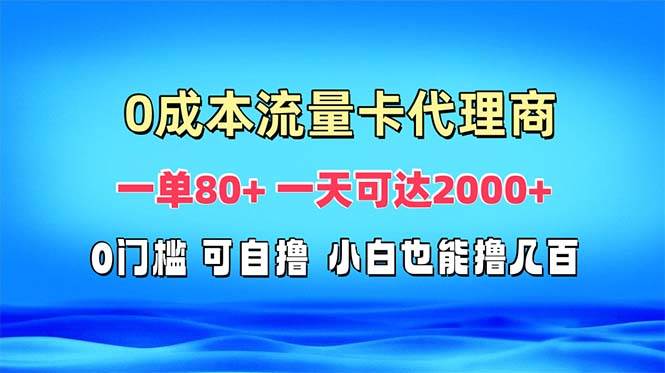 免费流量卡代理一单80+ 一天可达2000+|52搬砖-我爱搬砖网