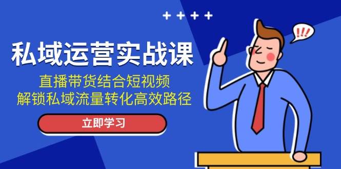 私域运营实战课：直播带货结合短视频，解锁私域流量转化高效路径|52搬砖-我爱搬砖网