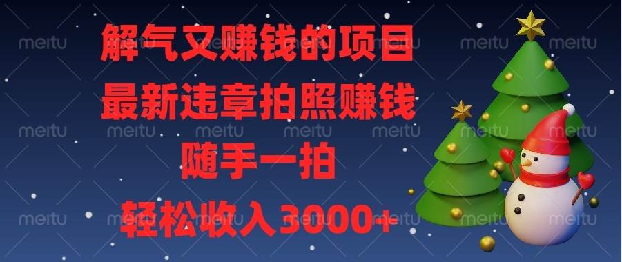 解气又赚钱的项目，最新违章拍照赚钱，随手一拍，轻松收入3000+|52搬砖-我爱搬砖网