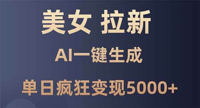 美女暴力拉新，通过AI一键生成，单日疯狂变现5000+，纯小白一学就会！|52搬砖-我爱搬砖网