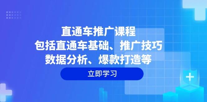 直通车推广课程：包括直通车基础、推广技巧、数据分析、爆款打造等|52搬砖-我爱搬砖网