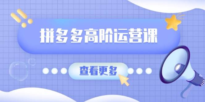 拼多多高阶运营课：极致群爆款玩法，轻付费无尽复制，打造单品爆款之路|52搬砖-我爱搬砖网