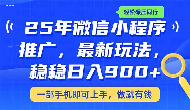 25年最新小程序推广教学，稳定日入900+，轻松碾压同行|52搬砖-我爱搬砖网