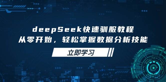 deepSeek快速驯服教程，从零开始，轻松掌握数据分析技能|52搬砖-我爱搬砖网