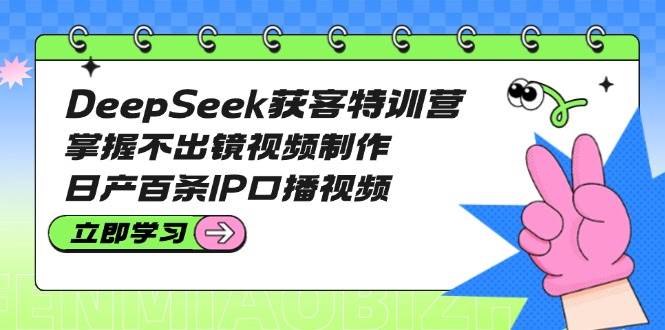 DeepSeek获客特训营：掌握不出镜视频制作，日产百条IP口播视频|52搬砖-我爱搬砖网