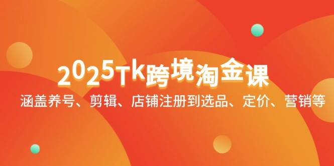 2025Tk跨境淘金课：涵盖养号、剪辑、店铺注册到选品、定价、营销等|52搬砖-我爱搬砖网