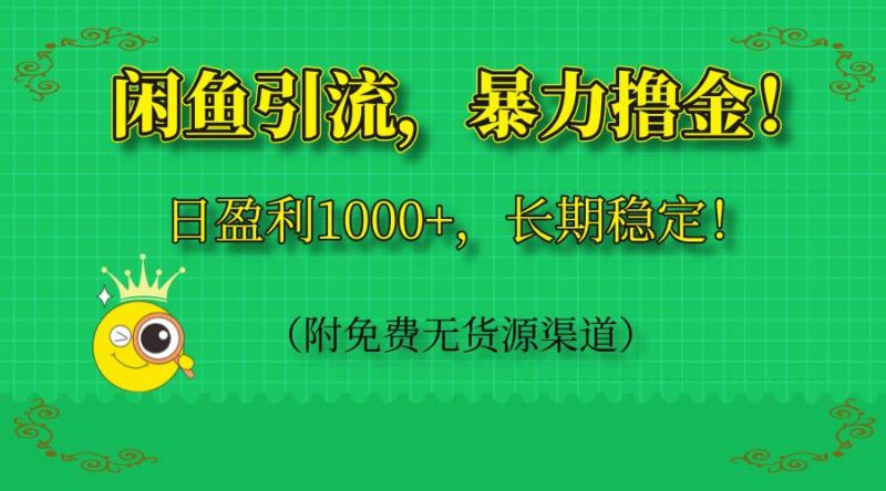 闲鱼引流，暴力撸金，日盈利1000+，长期稳定！|52搬砖-我爱搬砖网
