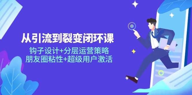 从引流到裂变闭环课：钩子设计+分层运营策略，朋友圈粘性+超级用户激活|52搬砖-我爱搬砖网