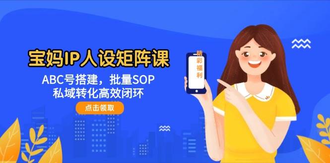 宝妈IP人设矩阵课：ABC号搭建，批量SOP，私域转化高效闭环|52搬砖-我爱搬砖网