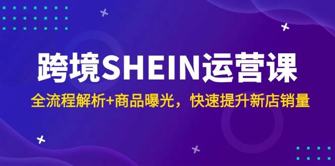 跨境SHEIN运营课，全流程解析+商品曝光，快速提升新店销量|52搬砖-我爱搬砖网