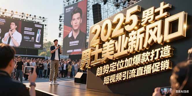 2025男士美业新风口，趋势定位加爆款打造，短视频引流直播促销|52搬砖-我爱搬砖网