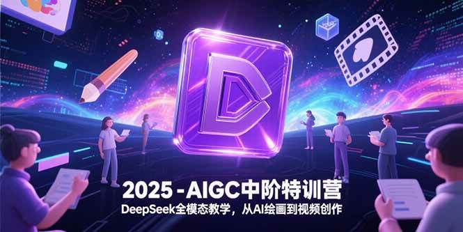 2025-AIGC中阶特训营，DeepSeek全模态教学，从AI绘画到视频创作|52搬砖-我爱搬砖网