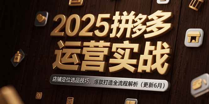 2025拼多多运营实战：店铺定位选品技巧，爆款打造全流程解析|52搬砖-我爱搬砖网