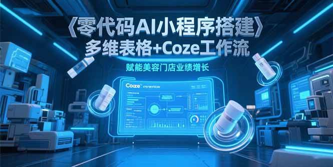 零代码AI小程序搭建，多维表格+Coze工作流，赋能美容门店业绩增长|52搬砖-我爱搬砖网