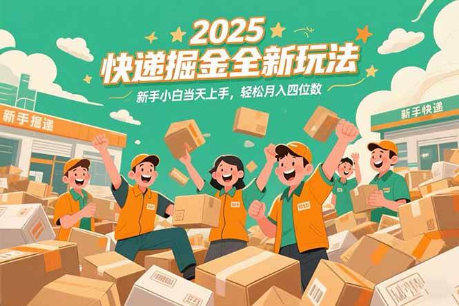 2025快递掘金全新玩法，新手小白当天上手，轻松月入四位数！|52搬砖-我爱搬砖网