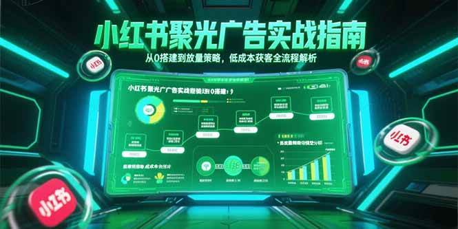 小红书聚光广告实战指南，从0搭建到放量策略，低成本获客全流程解析|52搬砖-我爱搬砖网