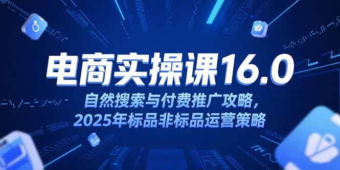 淘宝电商运营课16.0，自然搜索与付费推广攻略，2025年标品非标品运营策略|52搬砖-我爱搬砖网