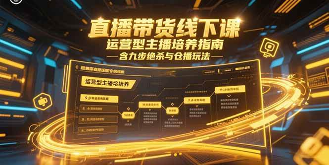 直播带货线下课，运营型主播培养指南，含九步绝杀与仓播玩法|52搬砖-我爱搬砖网