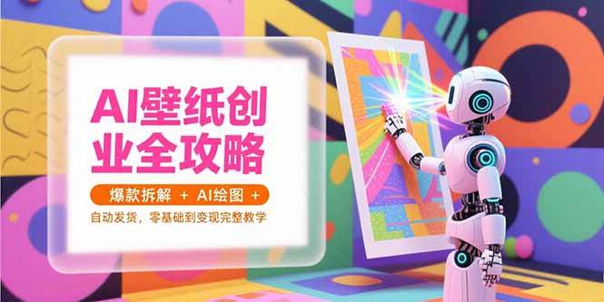 AI壁纸创业全攻略，爆款拆解+AI绘图+自动发货，零基础到变现完整教学|52搬砖-我爱搬砖网