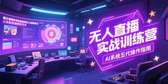 无人直播实操训练营，从设备搭建到话术，AI系统五代操作指南(7月更新)|52搬砖-我爱搬砖网