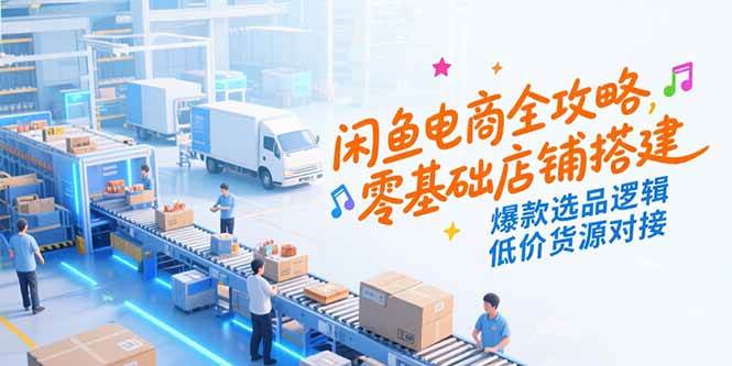 闲鱼电商全攻略，零基础店铺搭建，爆款选品逻辑，低价货源对接|52搬砖-我爱搬砖网