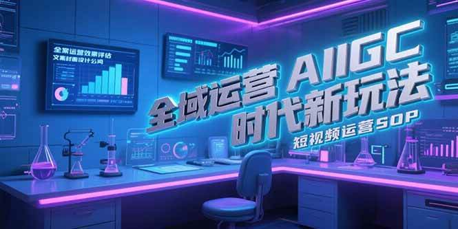 全域运营AIGC时代新玩法，文案封面设计公式，短视频运营SOP|52搬砖-我爱搬砖网