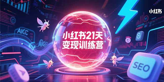 小红书21天变现训练营，AIGC工具高效应用，SEO优化核心技巧|52搬砖-我爱搬砖网