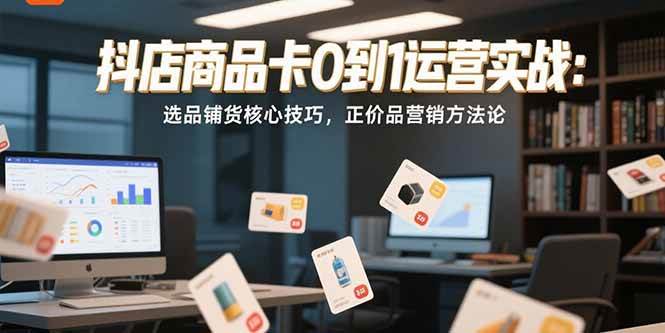 抖店商品卡0到1运营实战：选品铺货核心技巧，正价品营销方法论|52搬砖-我爱搬砖网