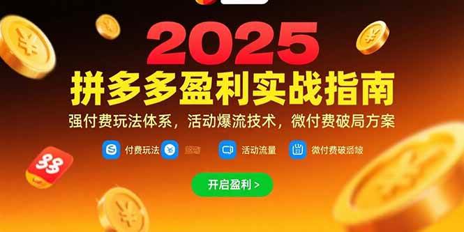 拼多多盈利实战指南，强付费玩法，活动爆流技术，微付费破局方案(更新7月)|52搬砖-我爱搬砖网