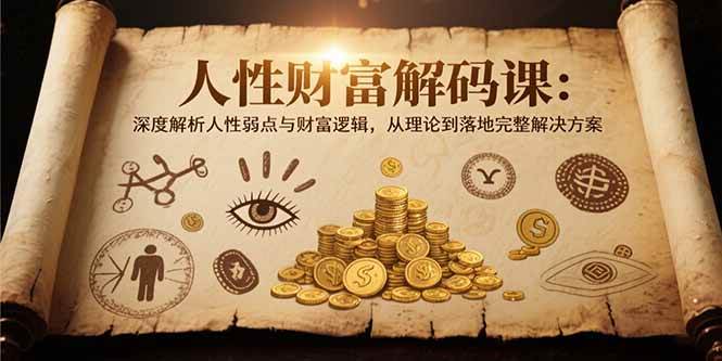 人性财富解码课6.0：深度解析人性弱点与财富逻辑，理论到落地完整解决方案|52搬砖-我爱搬砖网