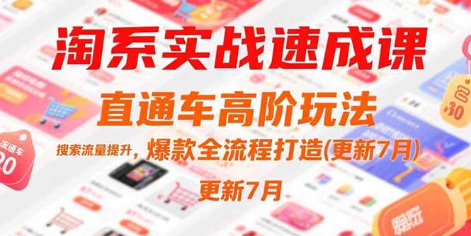 淘系实战速成课，直通车高阶玩法，搜索流量提升，爆款全流程打造(更新7月)|52搬砖-我爱搬砖网