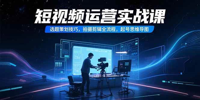 短视频运营实战课，选题策划技巧，拍摄剪辑全流程，起号思维导图|52搬砖-我爱搬砖网