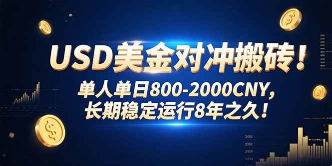 USD美金对冲搬砖!单人单日800-2000CNY，长期稳定运行8年之久!|52搬砖-我爱搬砖网