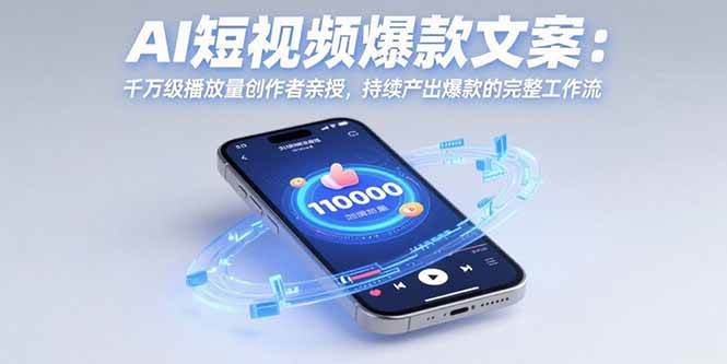 AI短视频爆款文案：千万级播放量创作者亲授，持续产出爆款的完整工作流|52搬砖-我爱搬砖网