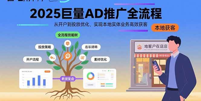 2025巨量AD推广全流程，从开户到投放优化，实现本地实体业务高效获客|52搬砖-我爱搬砖网