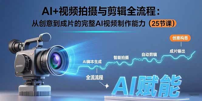 AI+视频拍摄与剪辑全流程：从创意到成片的完整AI视频制作能力|52搬砖-我爱搬砖网