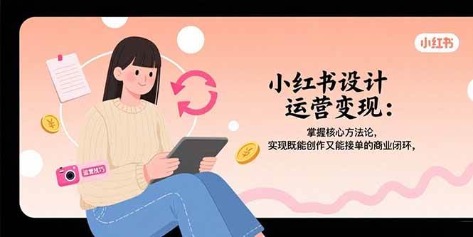 小红书设计运营变现：掌握核心方法论，实现既能创作又能接单的商业闭环|52搬砖-我爱搬砖网