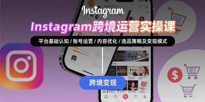 Instagram跨境运营实战：平台认知/账号运营/内容优化/选品策略及变现模式|52搬砖-我爱搬砖网
