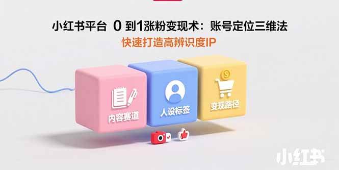 小红书平台0到1涨粉变现术：账号定位三维法，快速打造高辨识度IP|52搬砖-我爱搬砖网